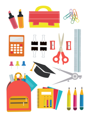 免費學生文具用品矢量工具模板下載 AI格式、1024像素、編號25689627